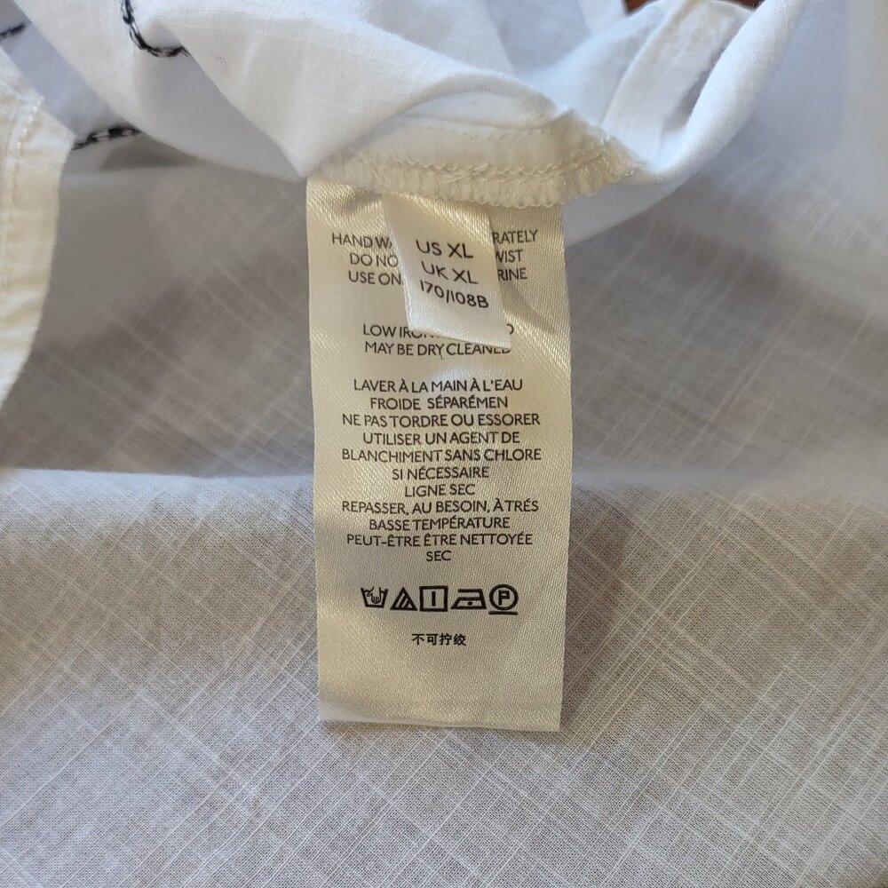 Anthropologie Pilcro Embroidered White Classic Shirt Retro Art Whimsy Size XL - Picture 15 of 16